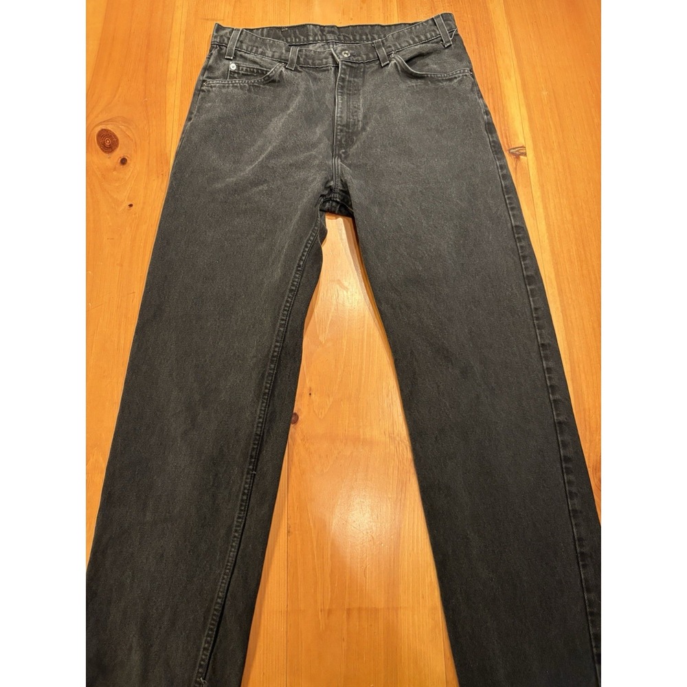 Vintage Levi's 505 Men's 36x34 Black Faded Jeans Orange Tab Straight Leg